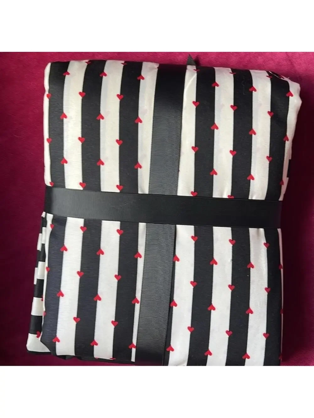 NEW Betsey Johnson KING DUVET SET Black White Stripe Cover Pillow Cases NIP